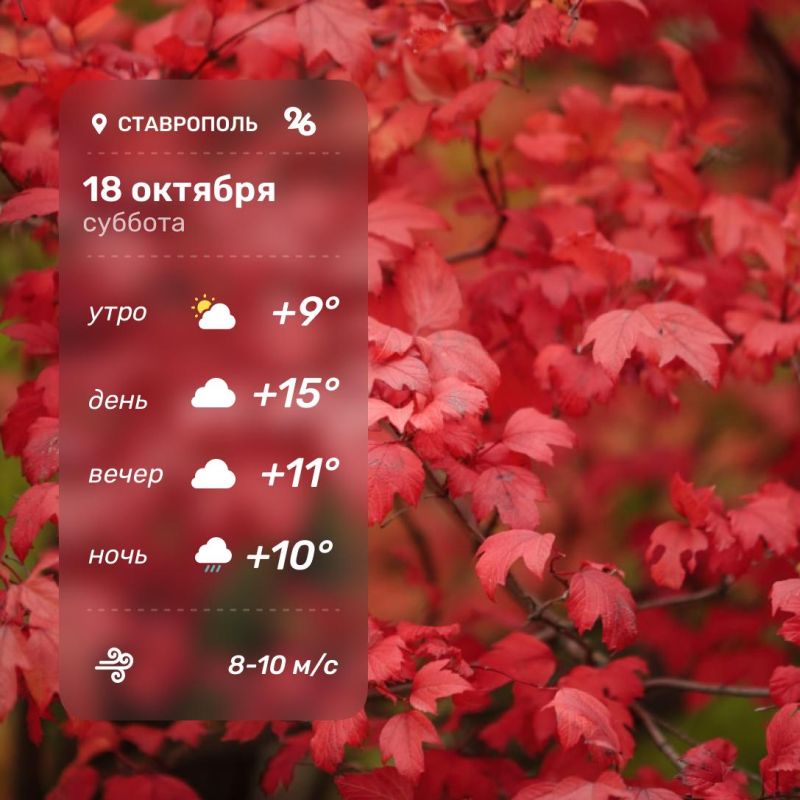 Погода в Ставрополе 18 октября