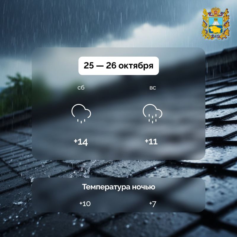 Дождливые выходные ждут ставропольцев