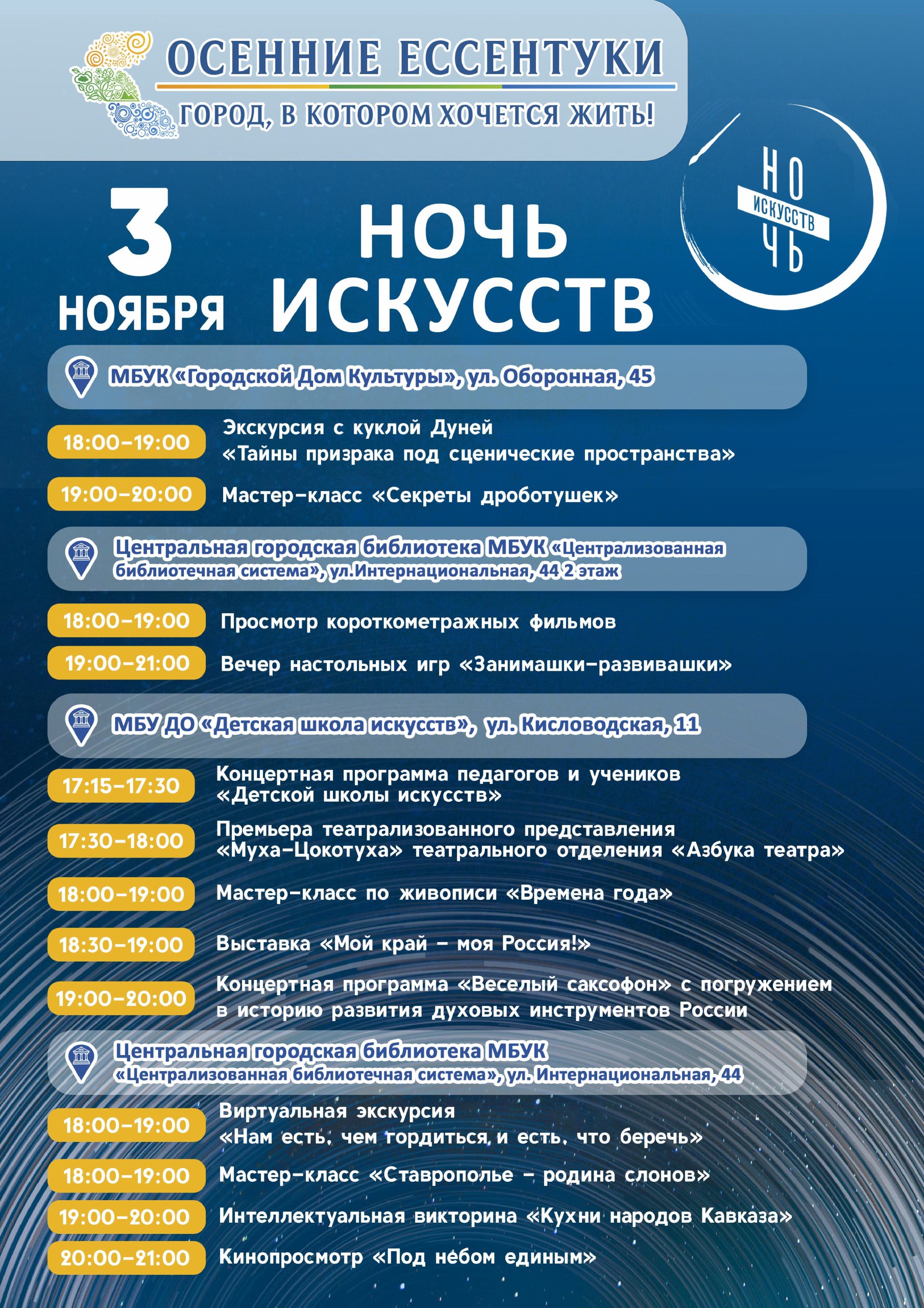 Приглашаем на «Ночь искусств» в Ессентуках!