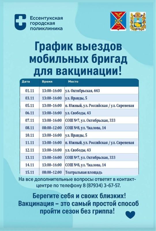 ЕССЕНТУКСКАЯ ГОРОДСКАЯ ПОЛИКЛИНИКА информирует!