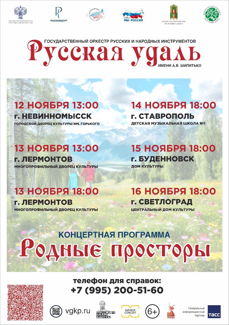 На выступление оркестра русских народных инструментов «Русская удаль» им. А.В.Шипитько приглашают жителей Ставрополя