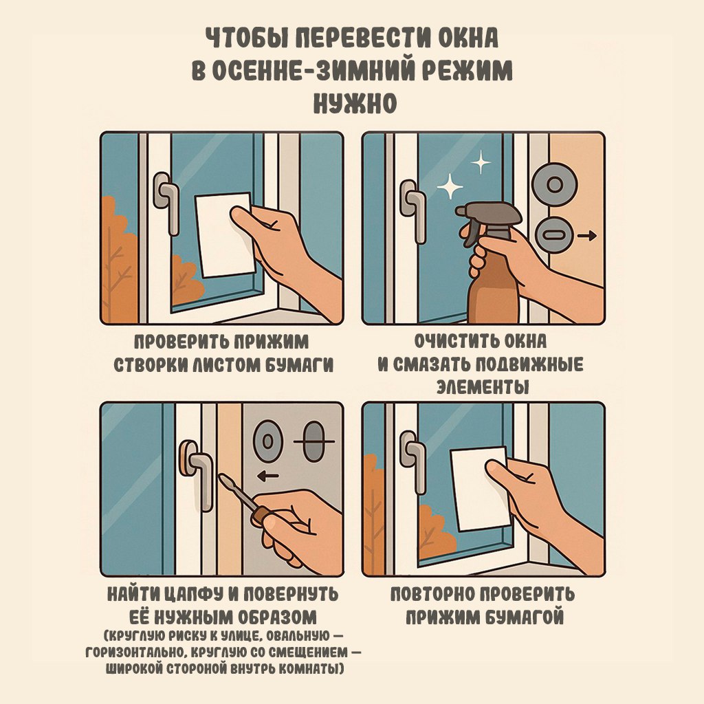 Как перевести окна в осеннее-зимний режим?