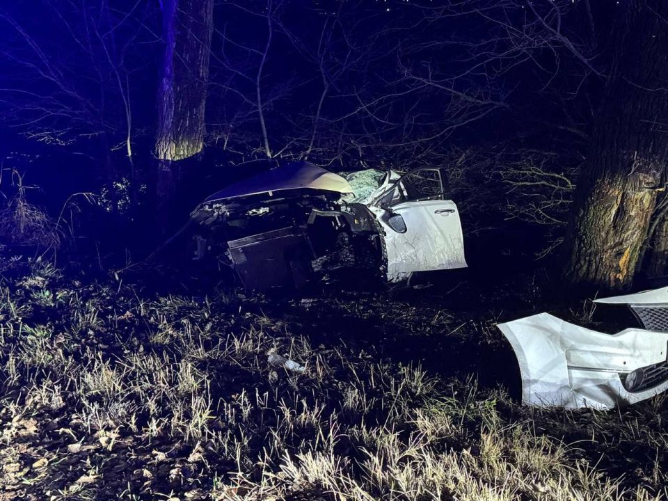 Иномарка врезалась в дерево в Ставрополе