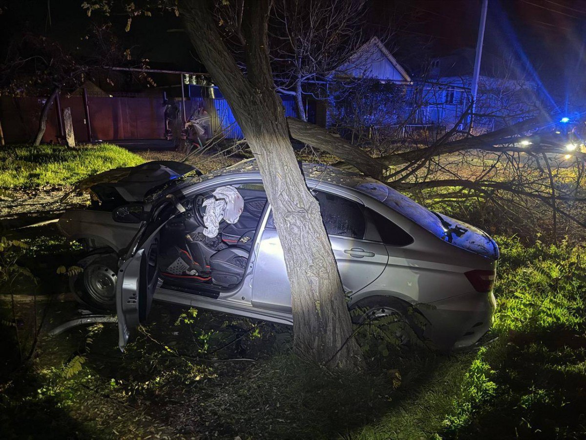 На Ставрополье водитель врезался в дерево, пострадали двое