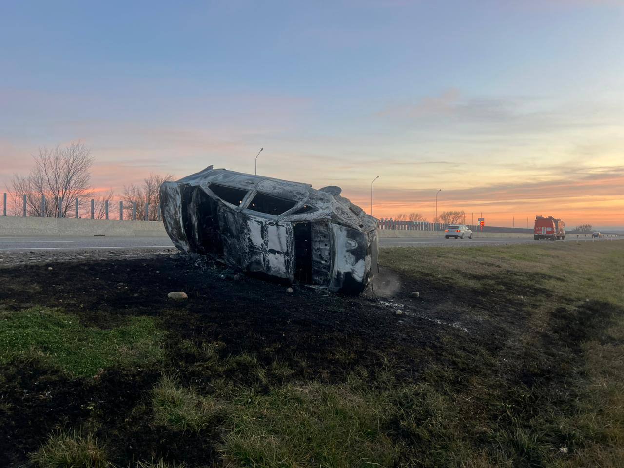 Вблизи Ставрополя произошло возгорание автомобиля