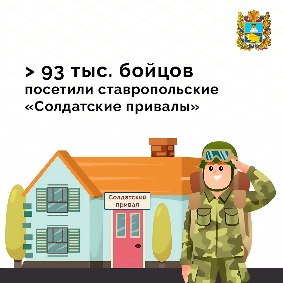 Около 93 тыс. военнослужащих получили бесплатное питание и возможность отдохнуть на специально организованных в Ставропольском крае площадках «Солдатский привал»
