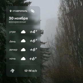 Погода в Ставрополе 30 ноября