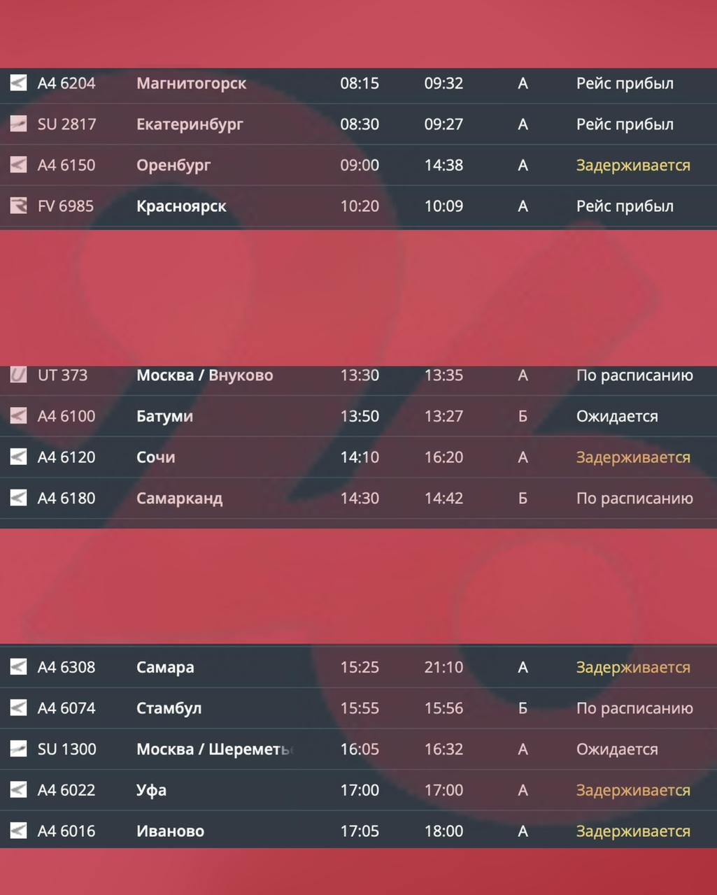 Задержки рейсов возможны в аэропорту Минвод из-за непогоды