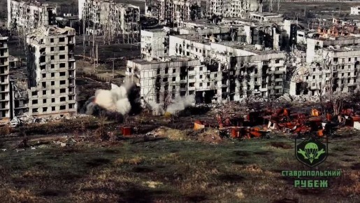 Владислав Шурыгин: Ставропольский рубеж публикует кадры подрыва &quot;ручным&quot; методом нескольких этажей здания, где находились бойцы ВСУ