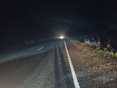 В Советском округе в результате съезда с дороги пострадал водитель