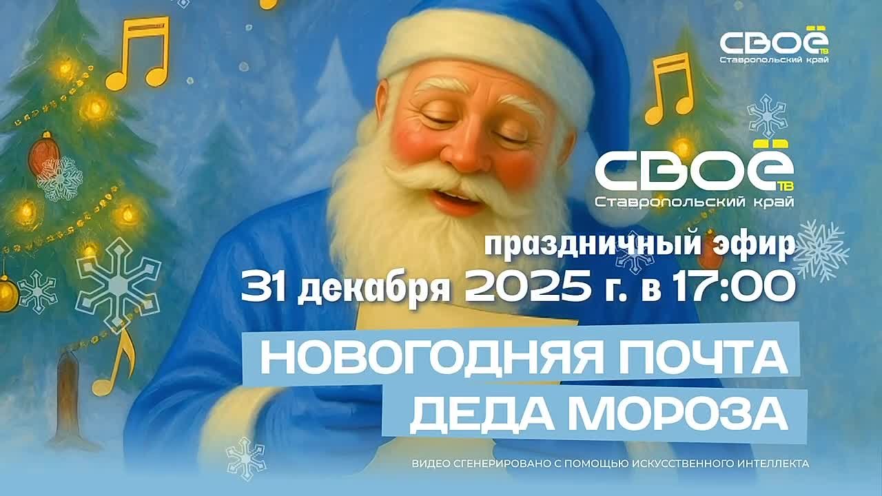 Телеканал «СвоёТВ» запустил проект «Новогодняя почта Деда Мороза»!