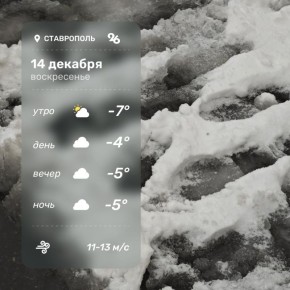 Погода в Ставрополе 14 декабря