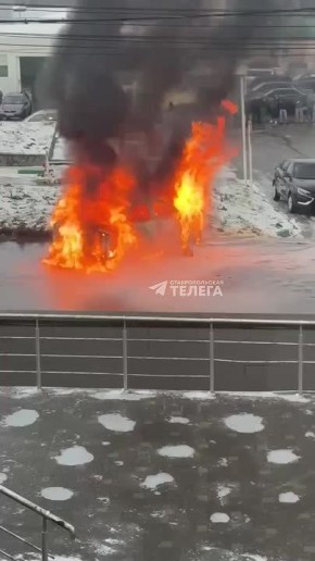 В северо-западном районе Ставрополя сгорел автомобиль