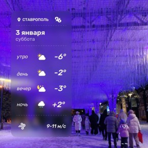 Погода в Ставрополе 3 января