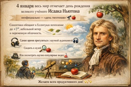 4 января весь мир отмечает день рождения великого учёного Исаака Ньютона, неофициально "день тяготения