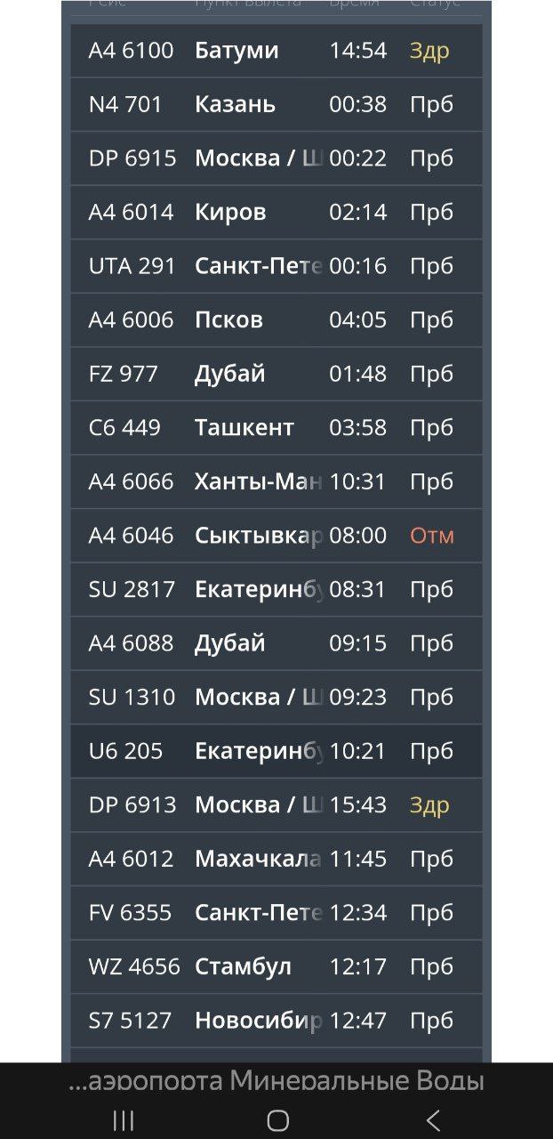 Более 10 рейсов задерживаются в аэропорту Минеральные Воды