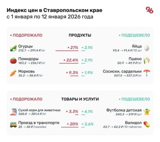 Огурцы и проезд в троллейбусах подорожали на Ставрополье с начала января