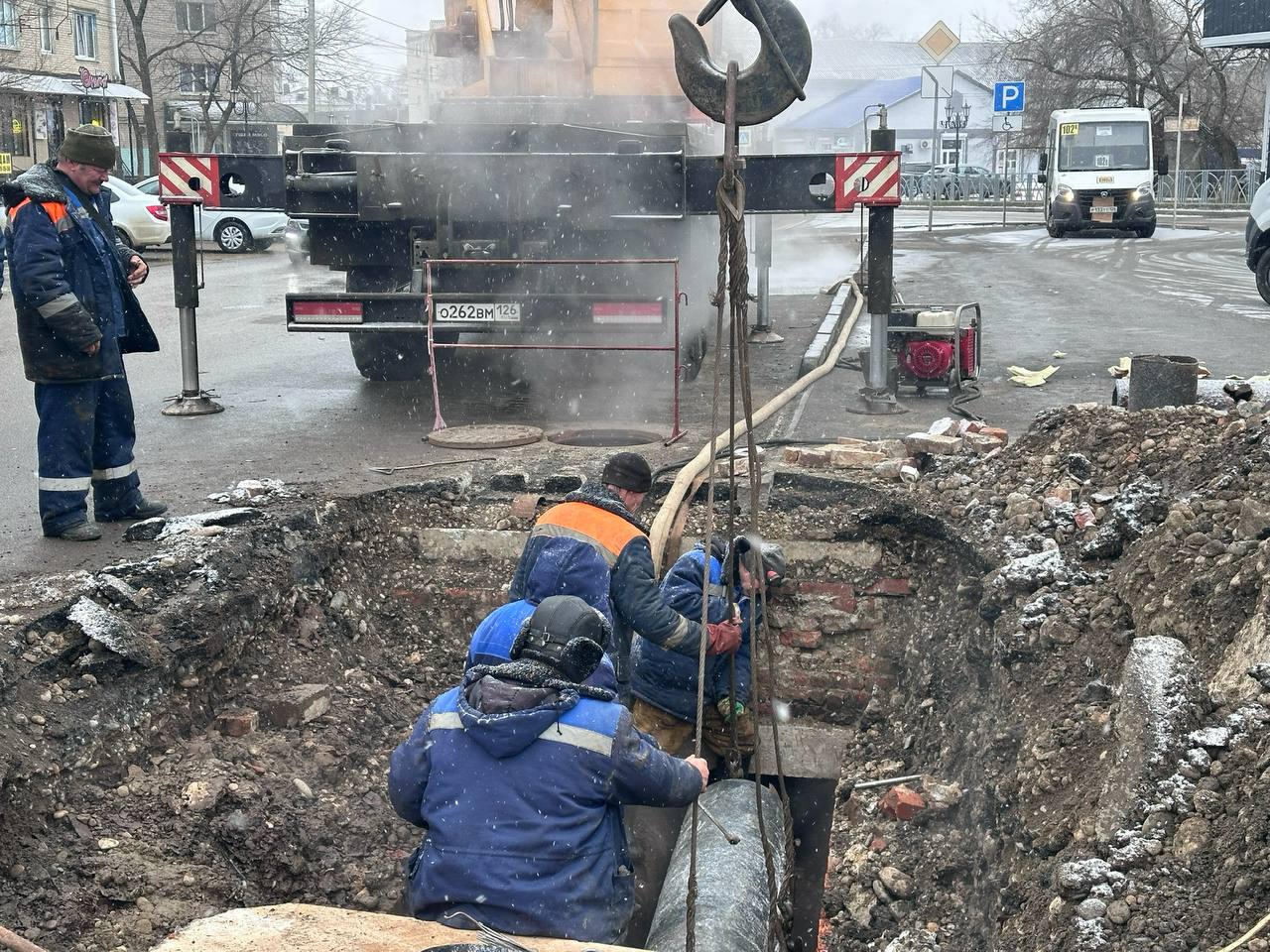 Авария на теплотрассе в Невинномысске устранена