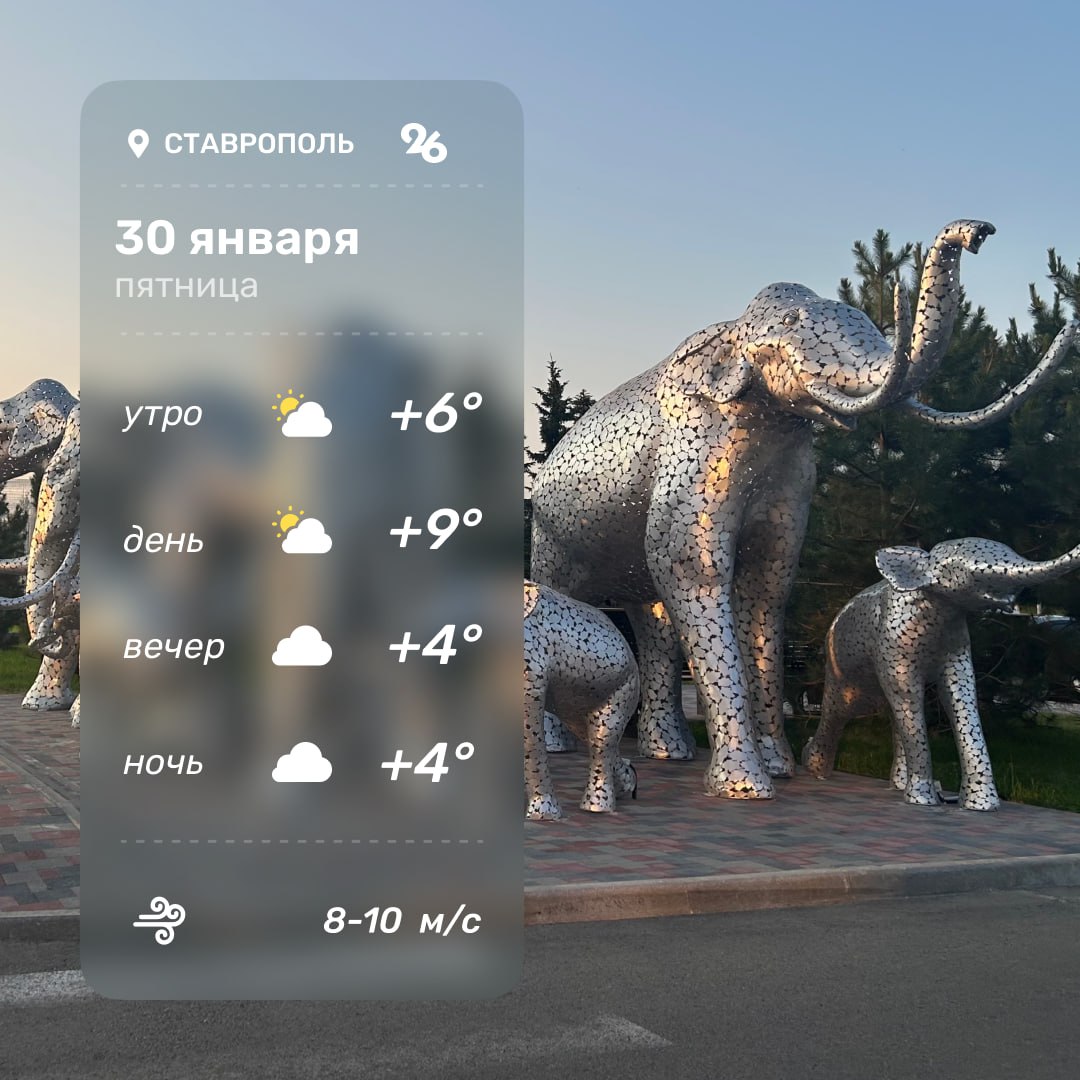 Погода в Ставрополе 30 января