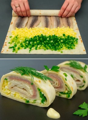 Вкусный рулет из лаваша за копейки