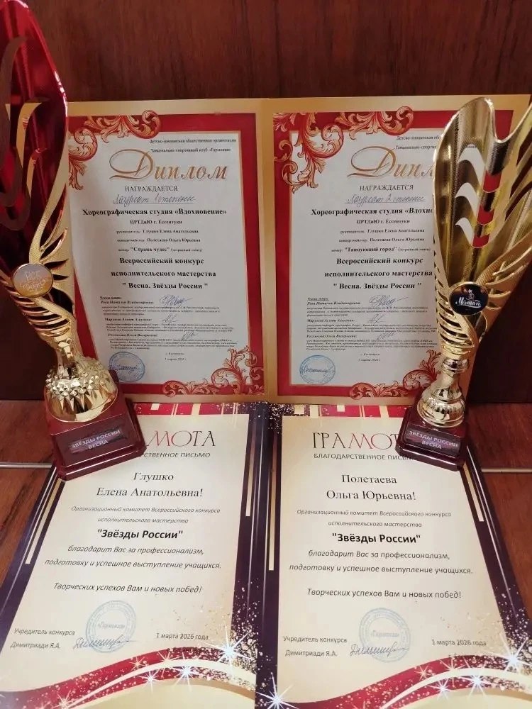 Поздравляем обучающихся МБУ ДО «ЦРТДиЮ» с яркими победами на Всероссийском конкурсе исполнительного мастерства «Весна. Звёзды России»! Поздравляем обучающихся МБУ ДО «ЦРТДиЮ» с яркими победами на Всероссийском конкурсе исполнительного мастерства «Весна. Звёзды России»!