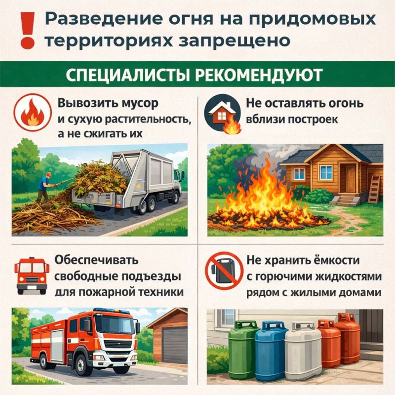 Спасатели Ставрополья напомнили об опасности огня на придомовых территориях