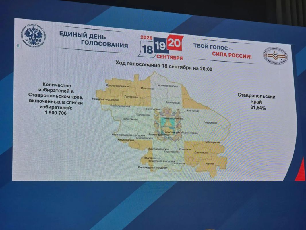 Подведены итоги первого дня голосования по выборам депутатов Государственной Думы Российской Федерации девятого созыва и Думы Ставропольского края восьмого созыва