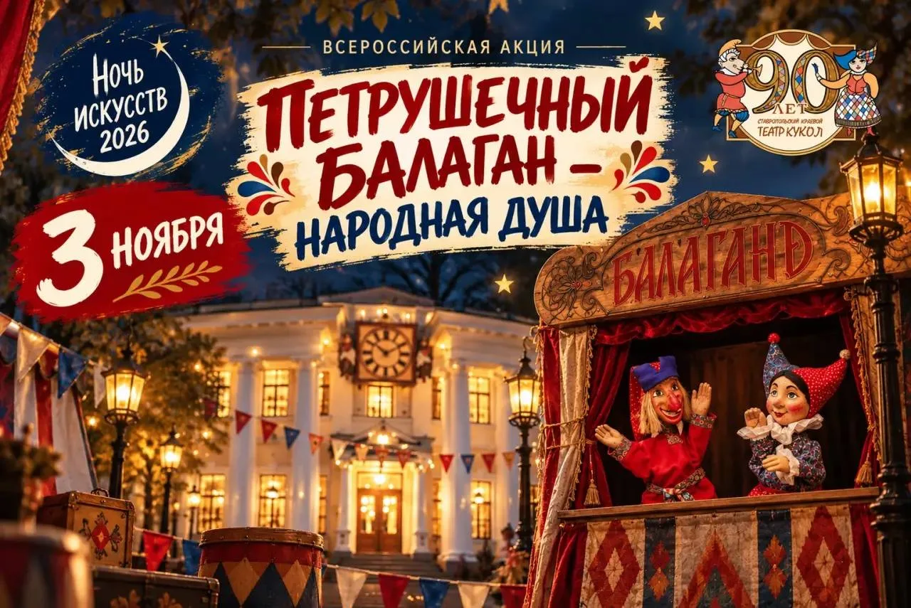 Краевой театр кукол приглашает детей и взрослых на Всероссийскую акцию «Ночь искусств – 2026»
