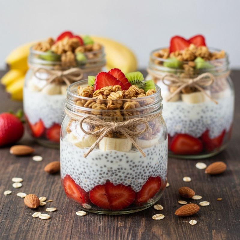 Лёгкий йогурт с семенами чиа и ягодами: идеальный выбор для полезного перекуса